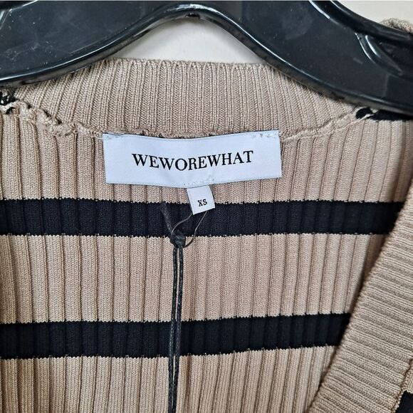 Weworewhat XS Beige and Black Ribbed Cropped Vest - Picture 6 of 8